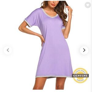 𝅺⭐️nwt Ekouaer Short Sleeve V Neck Nightdress⭐️